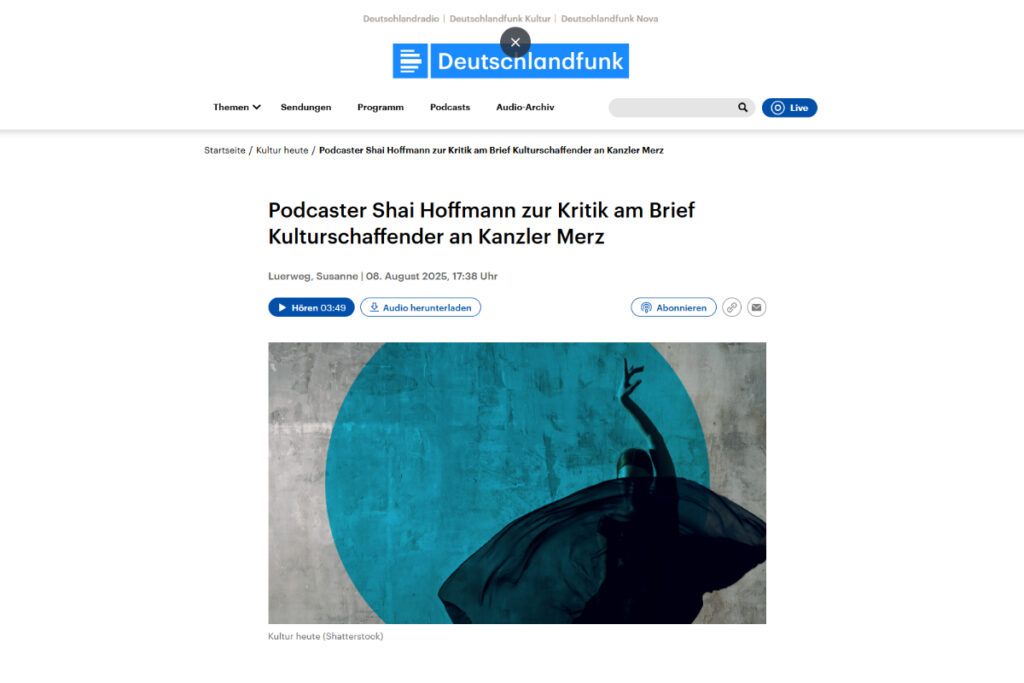 Podcaster Shai Hoffmann zur Kritik am Brief Kulturschaffender an Kanzler Merz