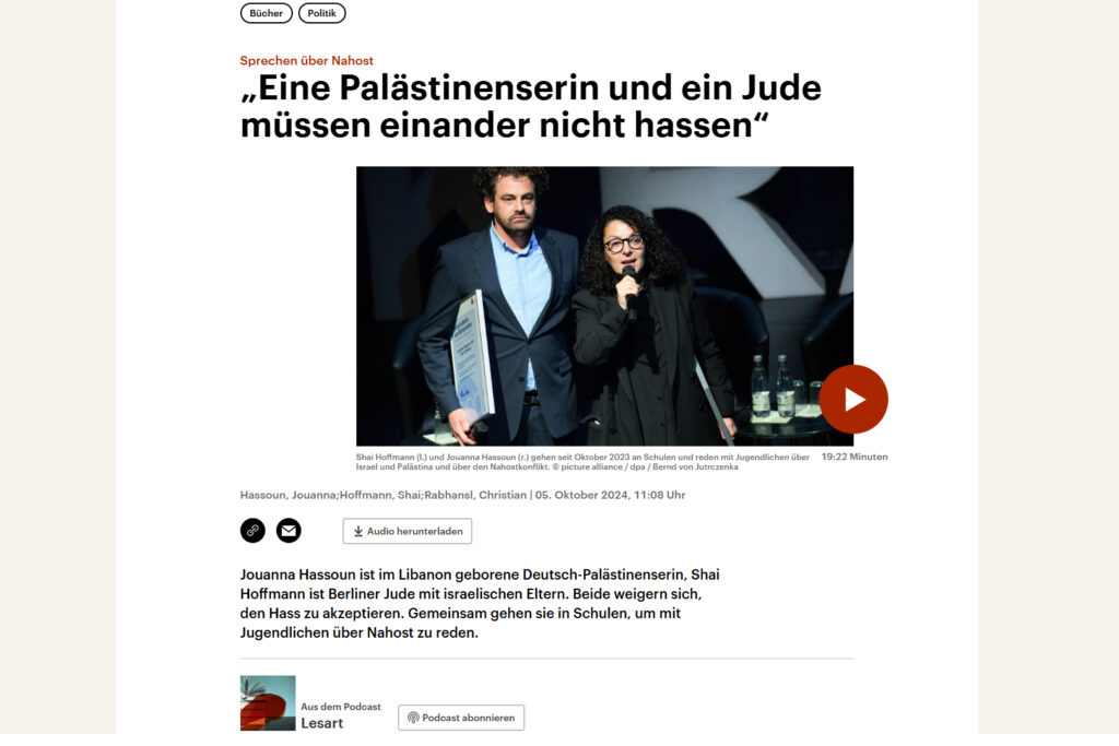 Eine Palästinenserin und ein Jude müssen einander nicht hassen