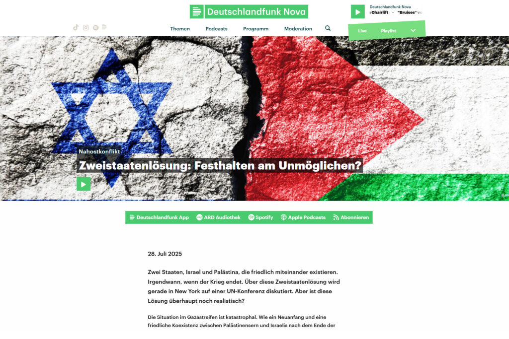 Zweistaatenlösung: Festhalten am Unmöglichen?